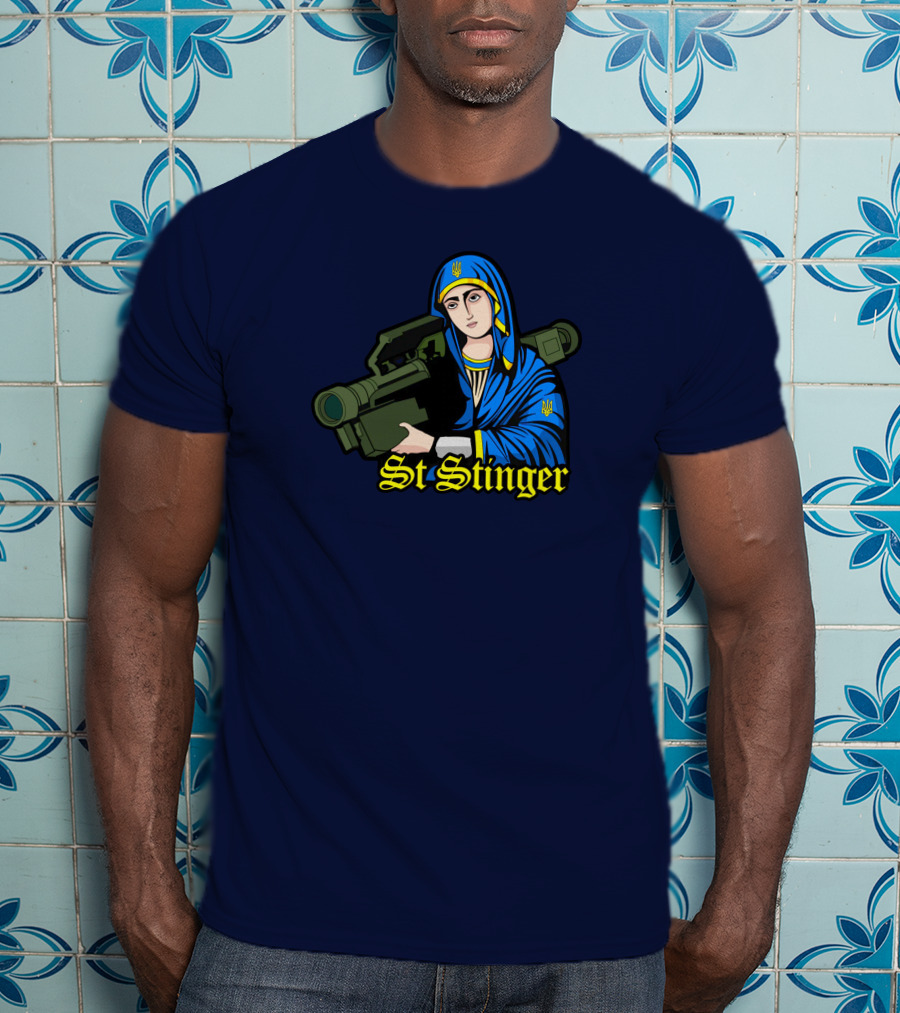 St Stinger Iconic Imagery Featuring Religious Warrior With Launcher T-Shirt
