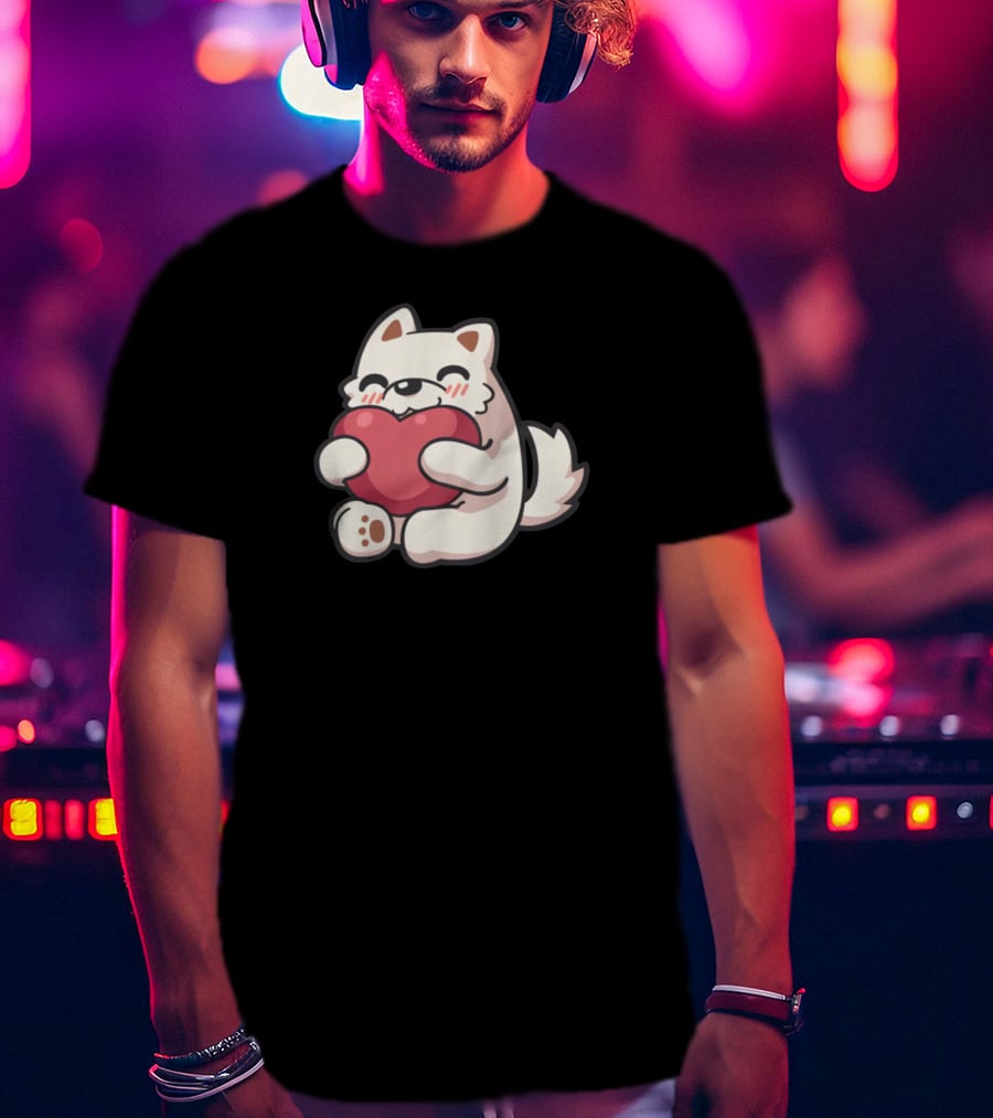 Stream Elements Merch Darkviperau Love Cute Puppy Heart T-Shirt