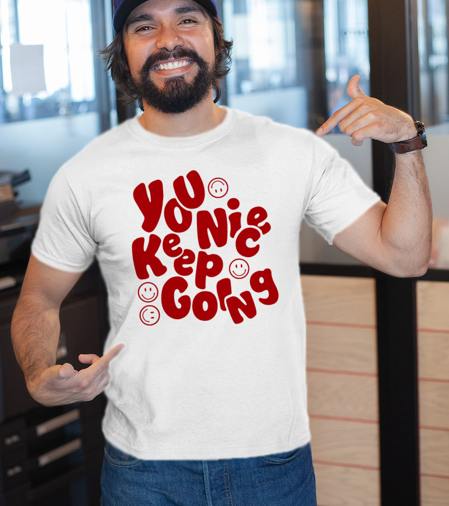 JM1013 You Nice Keep Going Red Smiley Face T-Shirt