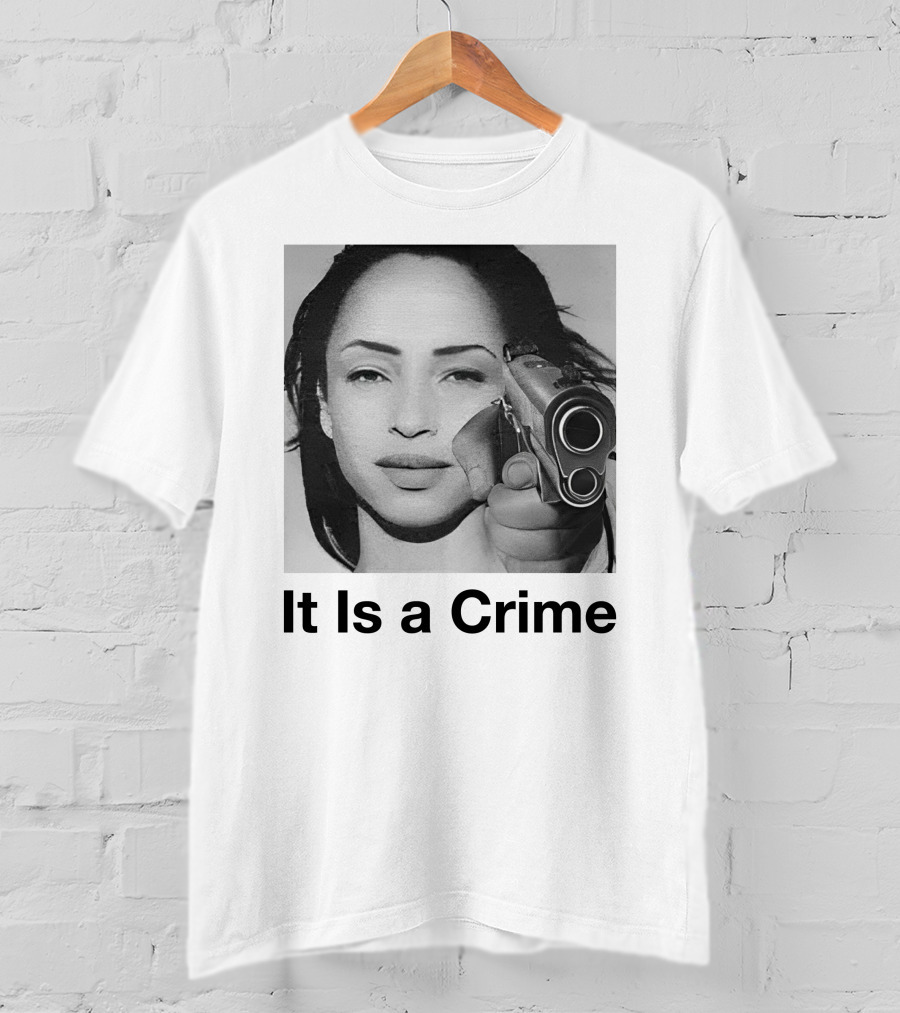 It Is A Crime Portrait Woman Holding Gun T-Shirt