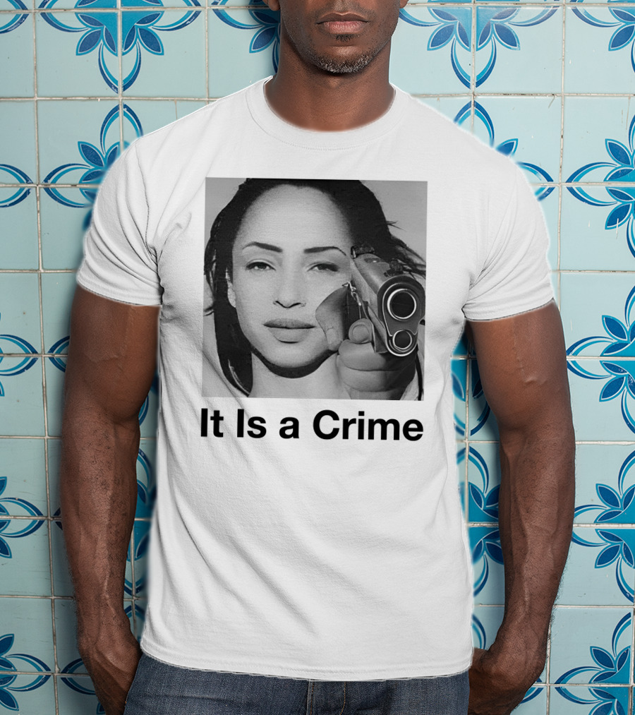 It Is A Crime Portrait Woman Holding Gun T-Shirt