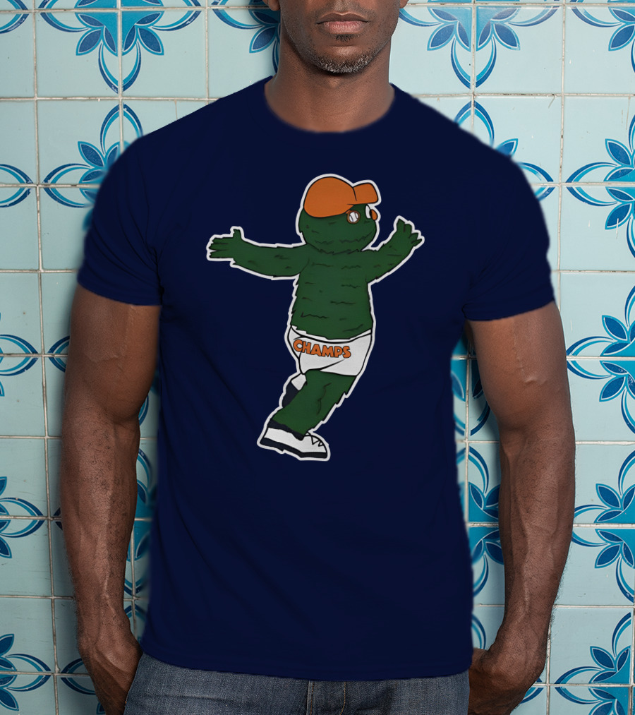 Streaking Champs Gator Mascot With Orange Cap And Shades T-Shirt