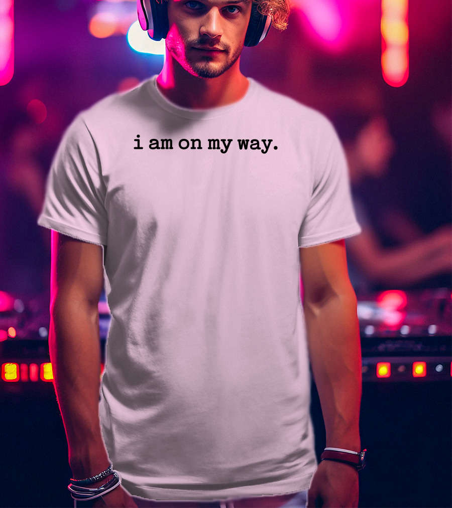 I Am On My Way Minimalist Pink Background T-Shirt