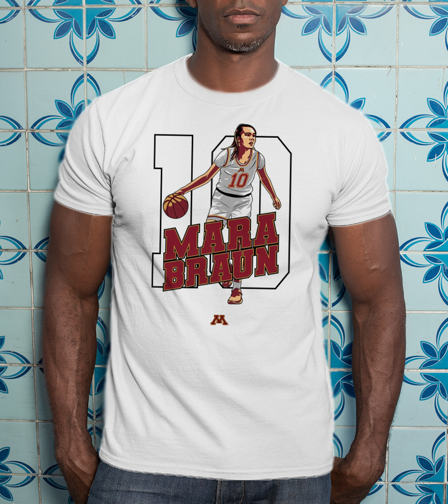 Minnesota Golden Gophers Women's Basketball Mara Braun Number 10 T-Shirt