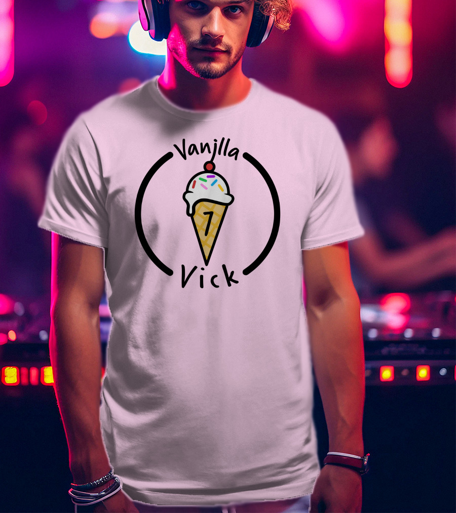 Vanilla Vick Ice Cream Cone No Border T-Shirt