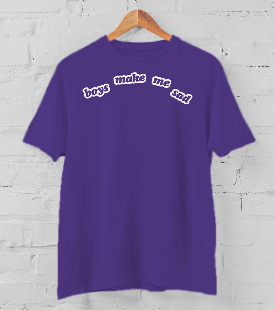 Boys Make Me Sad Purple Text Shirt Stylish T-Shirt