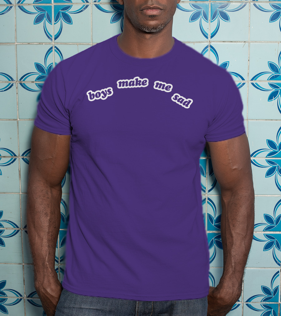Boys Make Me Sad Purple Text Shirt Stylish T-Shirt