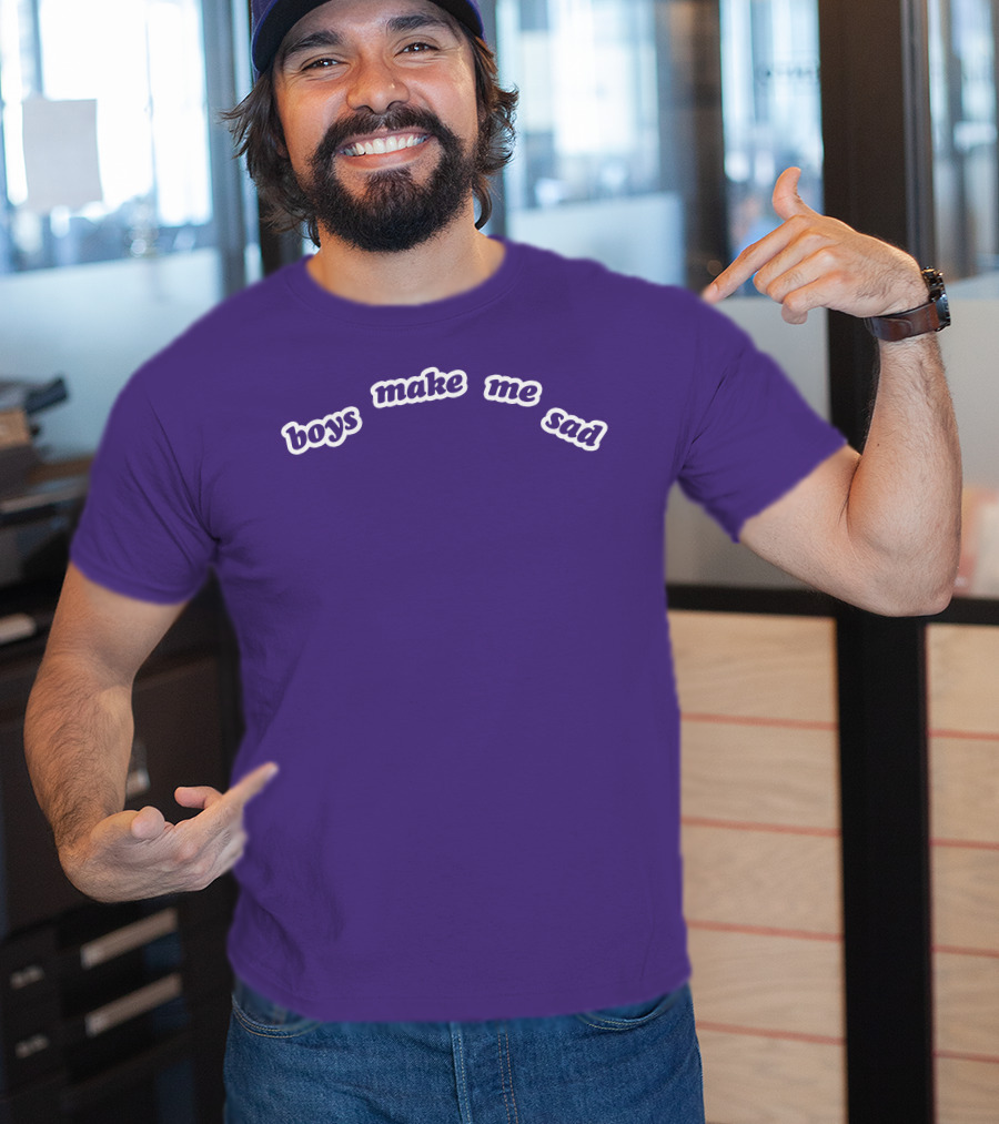 Boys Make Me Sad Purple Text Shirt Stylish T-Shirt