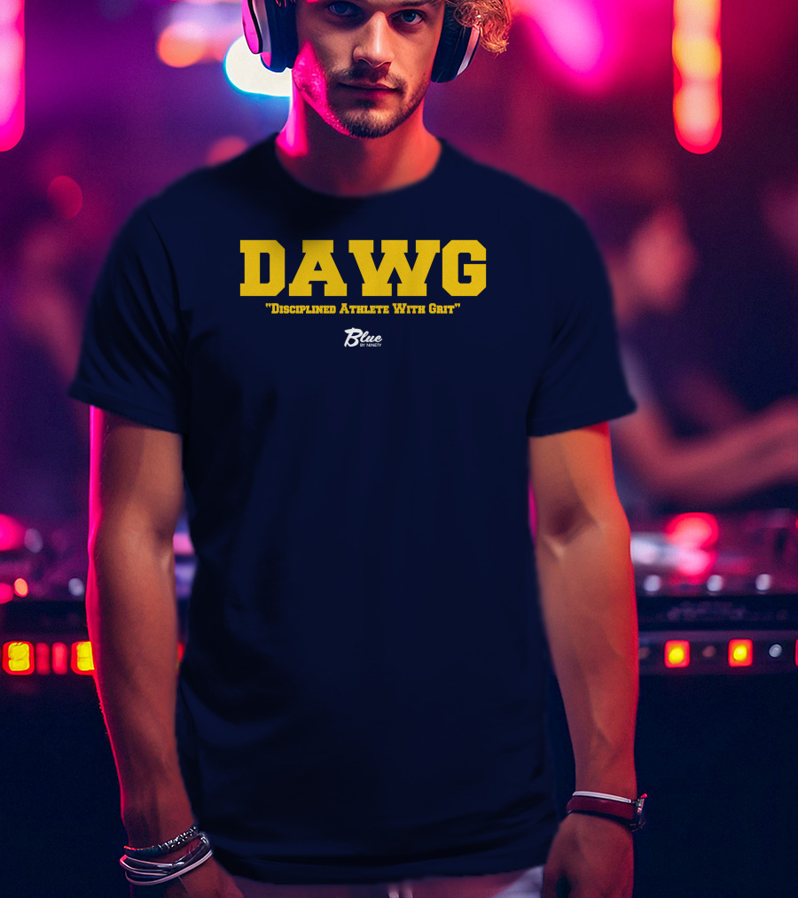 DAWG Disciplined Athlete With Grit Blue By Ninety T-Shirt