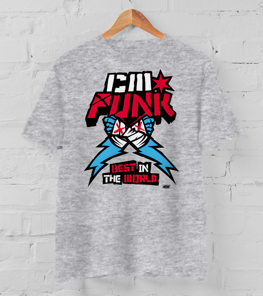 CM Punk AEW Best In The World Supercharged Ringer T-Shirt