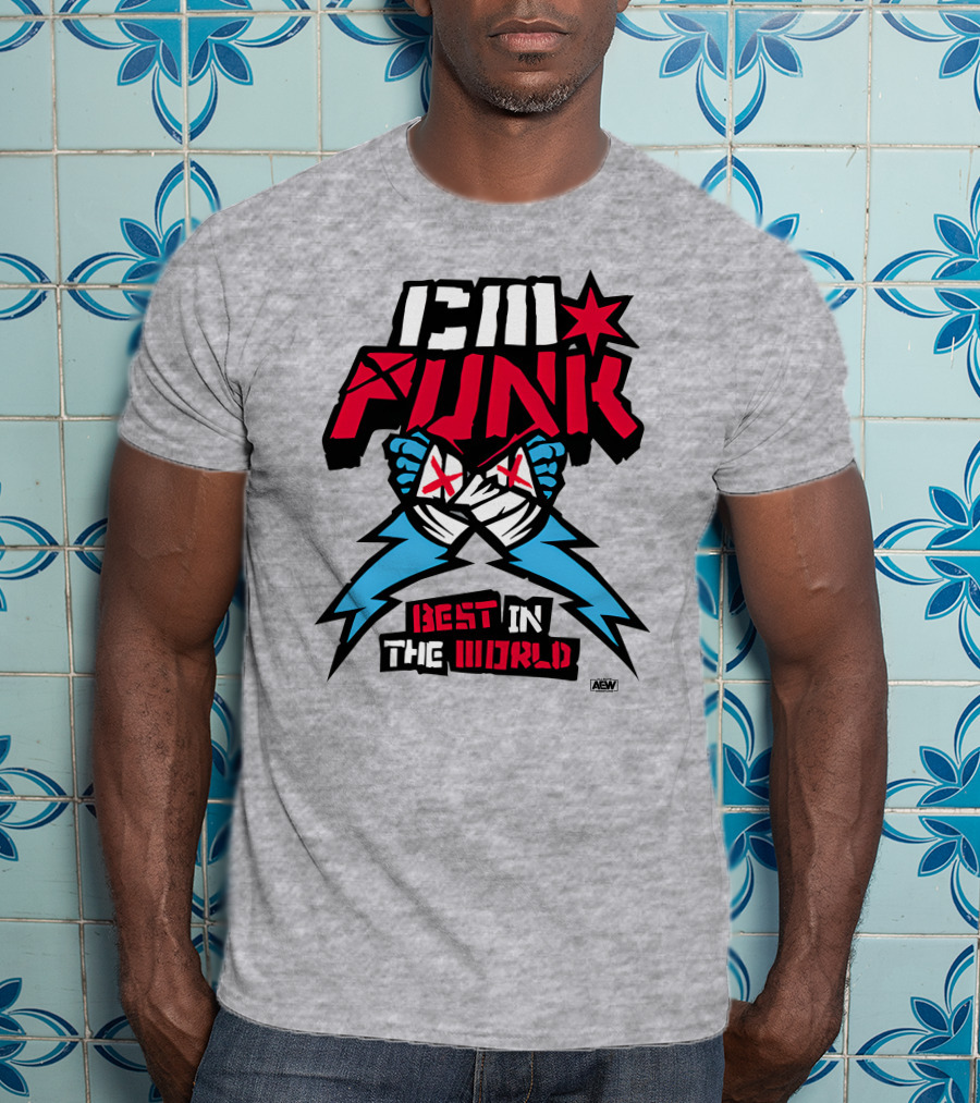 CM Punk AEW Best In The World Supercharged Ringer T-Shirt