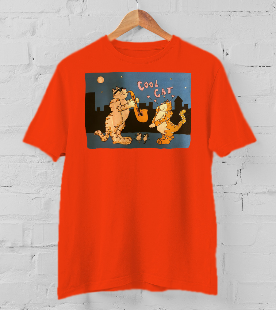 Cool Cat Night Jazz With Playful Felines And Spectators T-Shirt