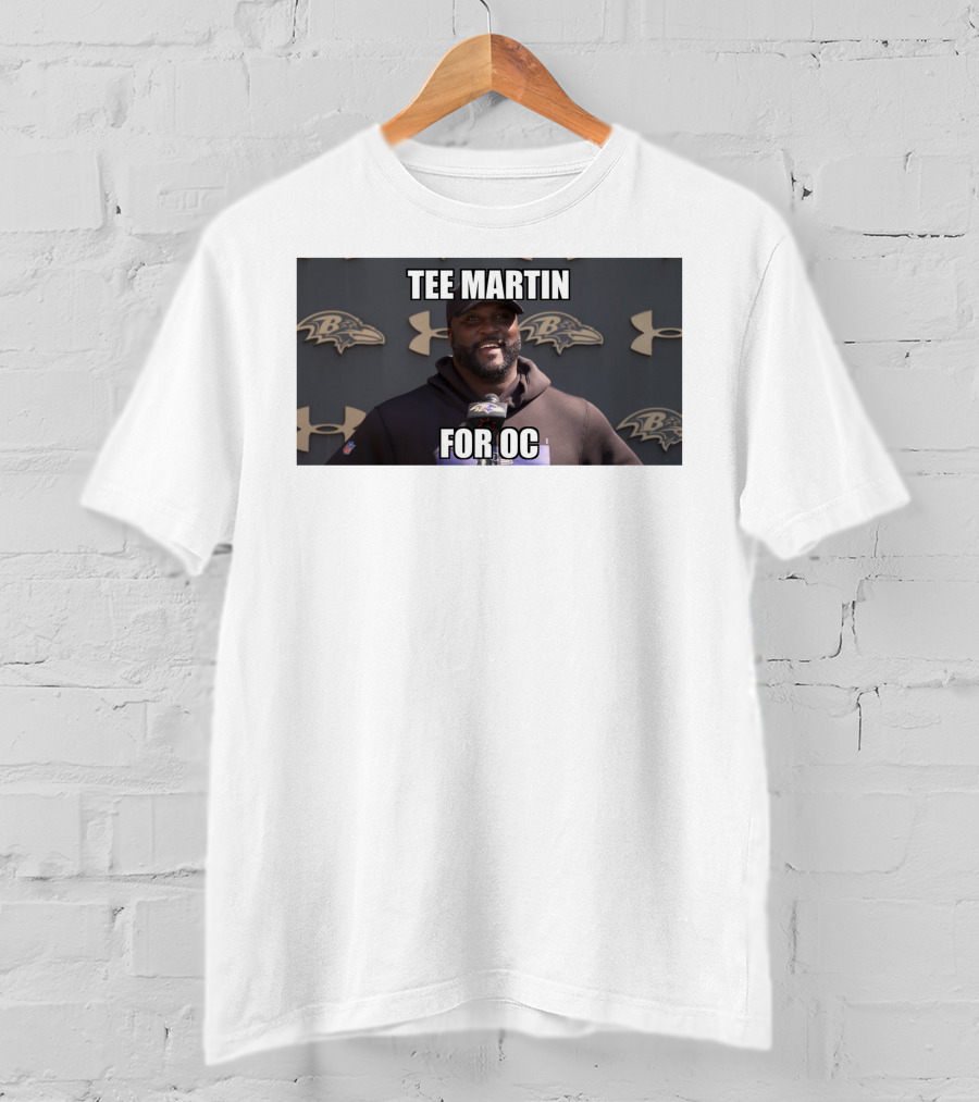 Tee Martin For OC Baltimore Ravens Coach Under Armour Background T-Shirt