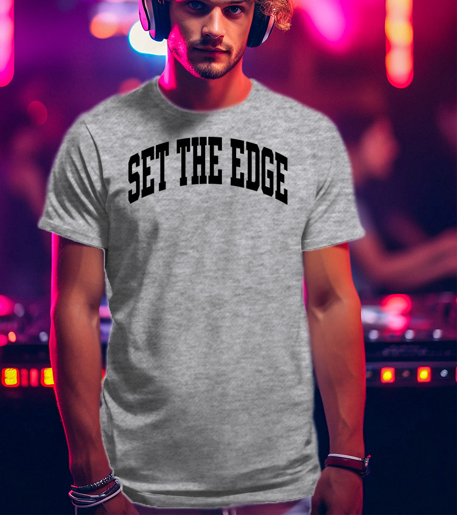 SET THE EDGE Football Defensive Strategy T-Shirt