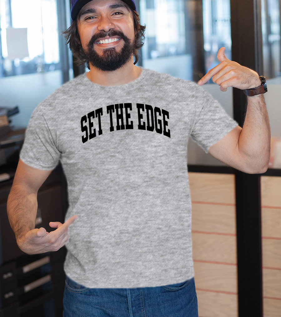 SET THE EDGE Football Defensive Strategy T-Shirt