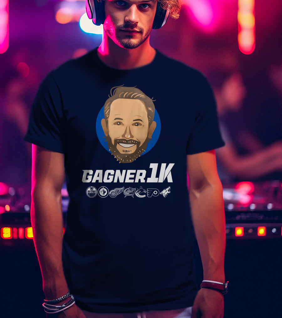 Gagner 1K Congrats Gags 1000 Career NHL Games Oilers Jets Red Wings Blue Jackets Canucks Flyers Coyotes T-Shirt