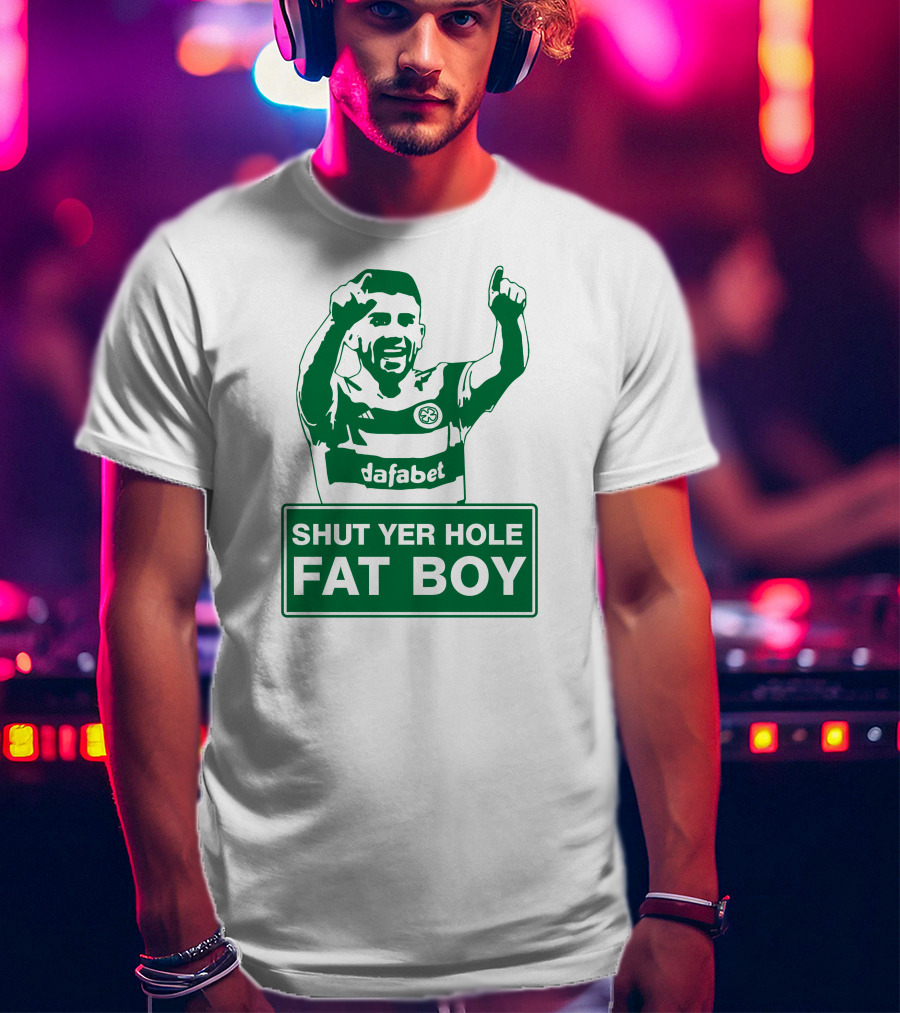 Greg Taylor Shut Yer Hole Fat Boy Celtic Football Dafabet T-Shirt