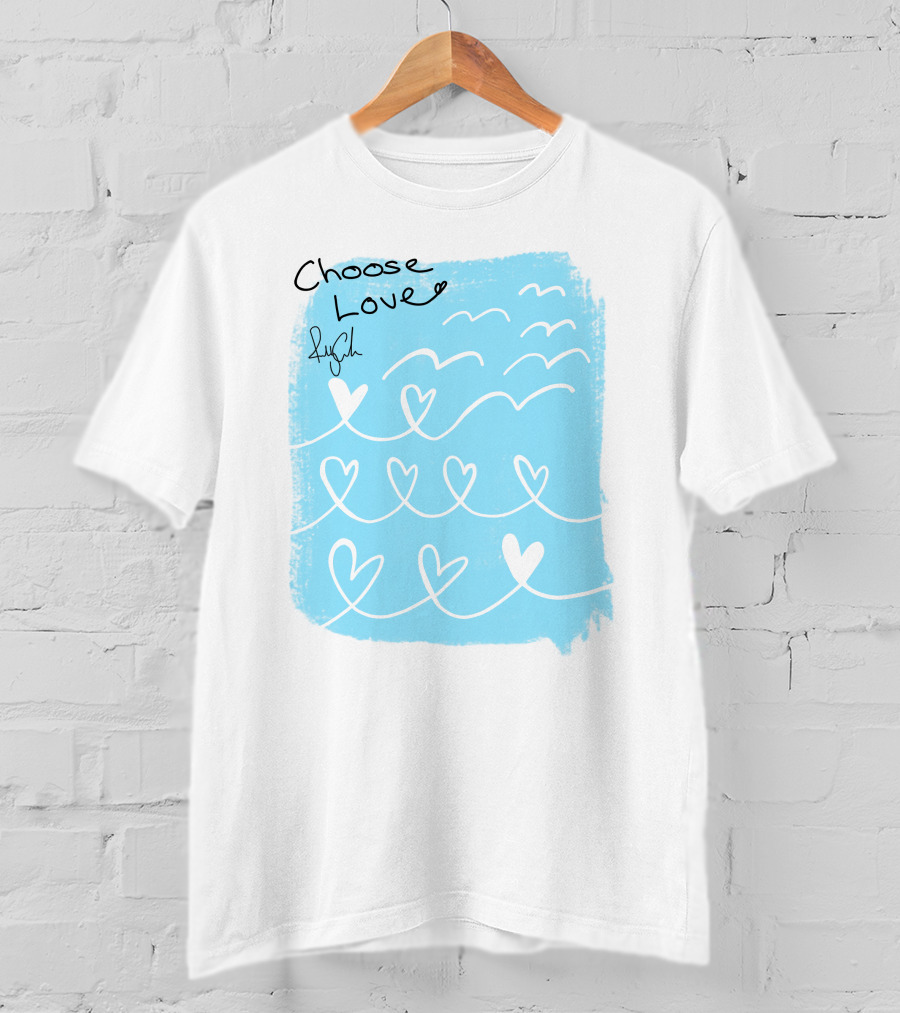 Freddy Carter Everpress Choose Love Heart Waves Blue Print T-Shirt