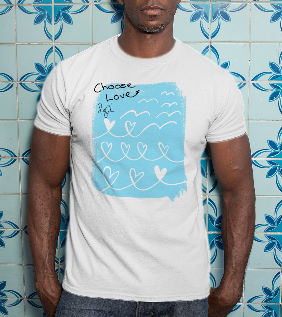 Freddy Carter Everpress Choose Love Heart Waves Blue Print T-Shirt