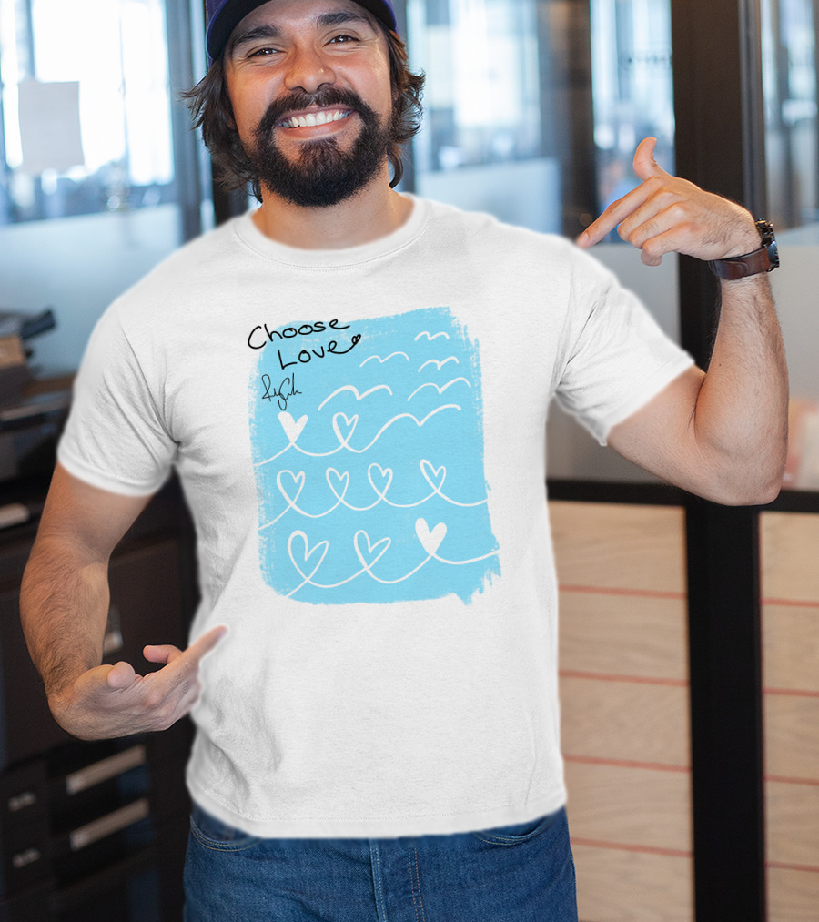 Freddy Carter Everpress Choose Love Heart Waves Blue Print T-Shirt
