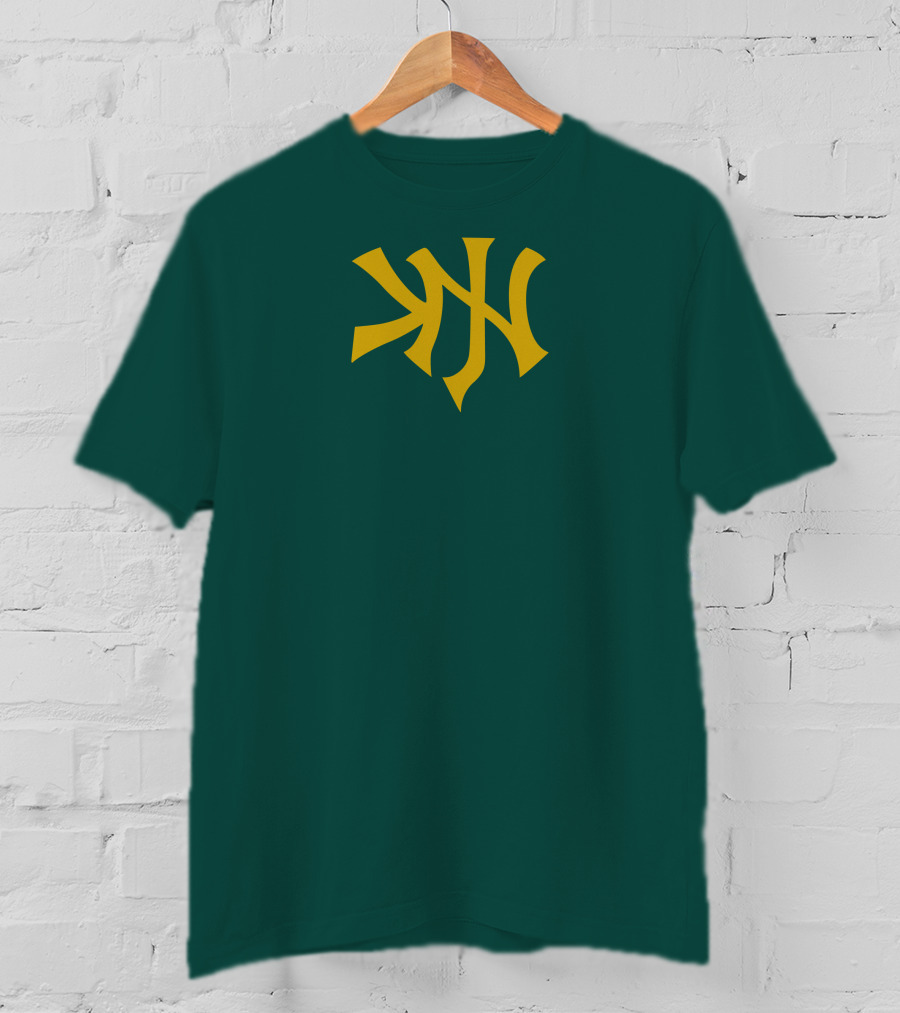 Knj Fanjoy Yankees Logo Green Gold T-Shirt