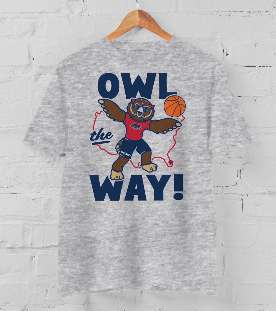 Owlsey Basketball Owl The Way Florida Atlantic T-Shirt