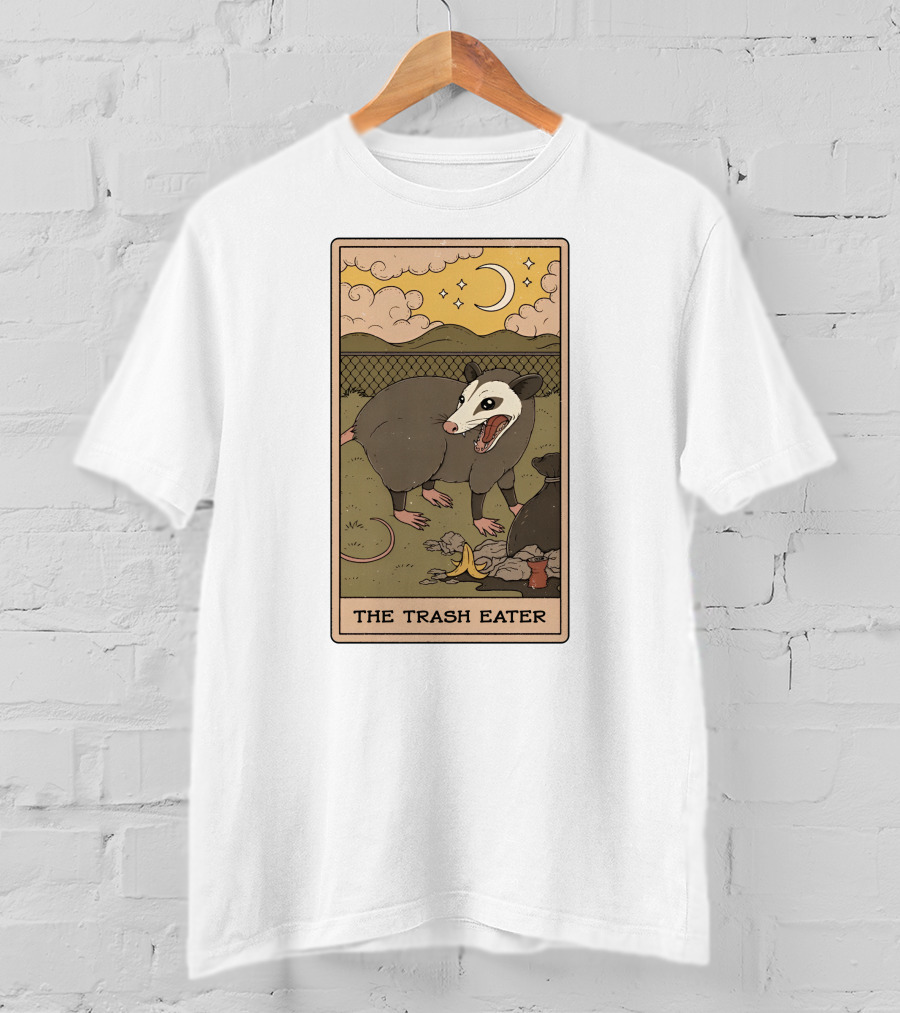 The Trash Eater Tarot Moon And Opossum Card T-Shirt