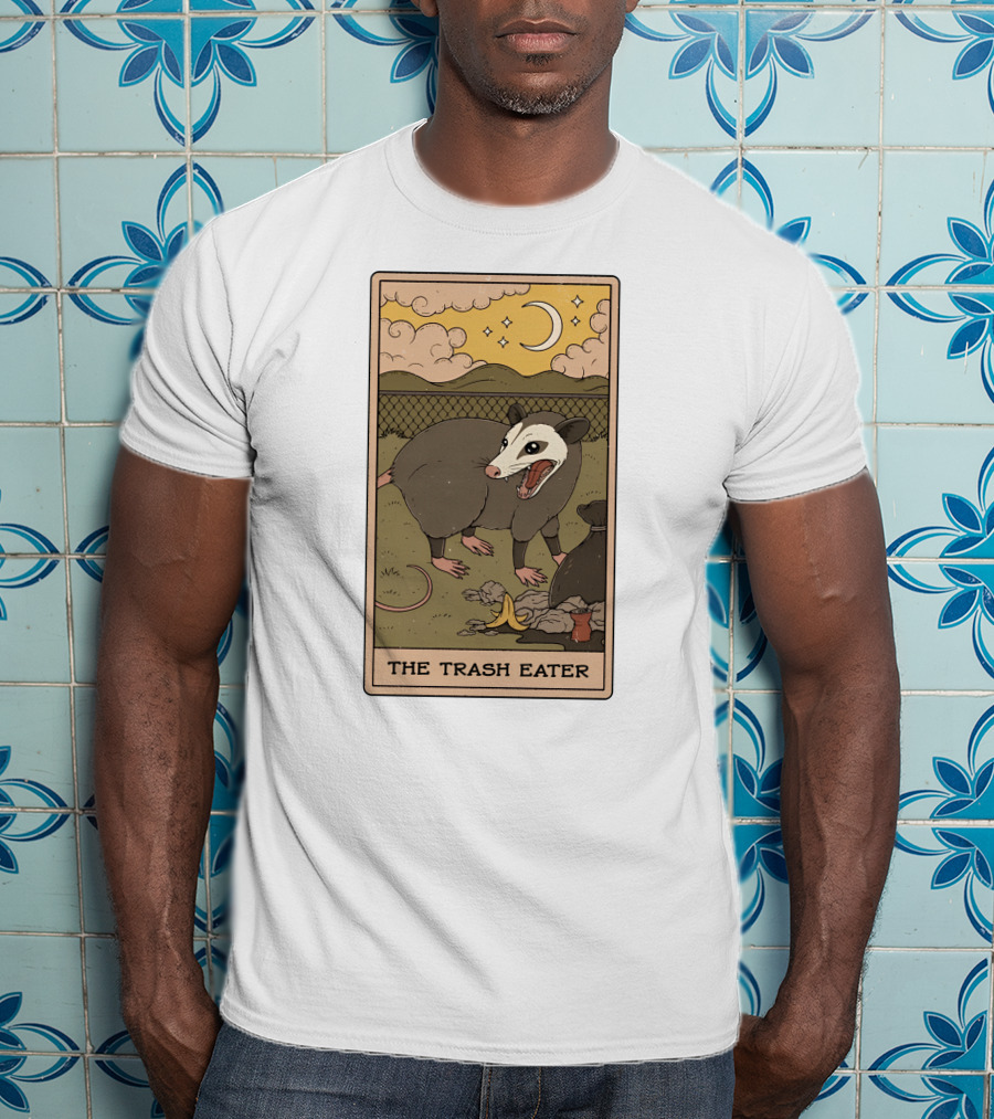 The Trash Eater Tarot Moon And Opossum Card T-Shirt