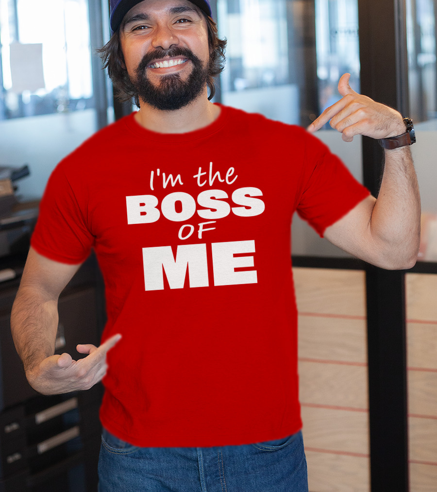 Texas Paul Schroder I'M The Boss Of Me Bold Red T-Shirt