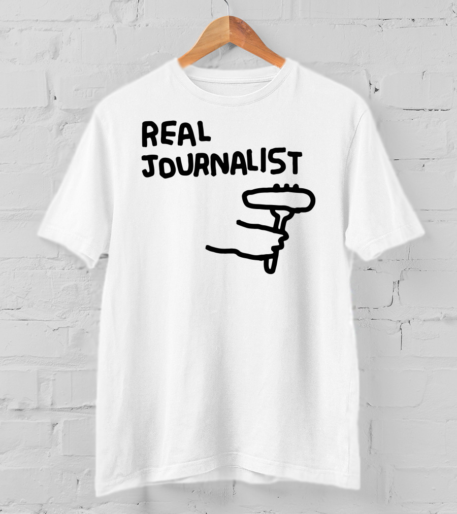 Real Journalist Microphone Holder Sketch T-Shirt