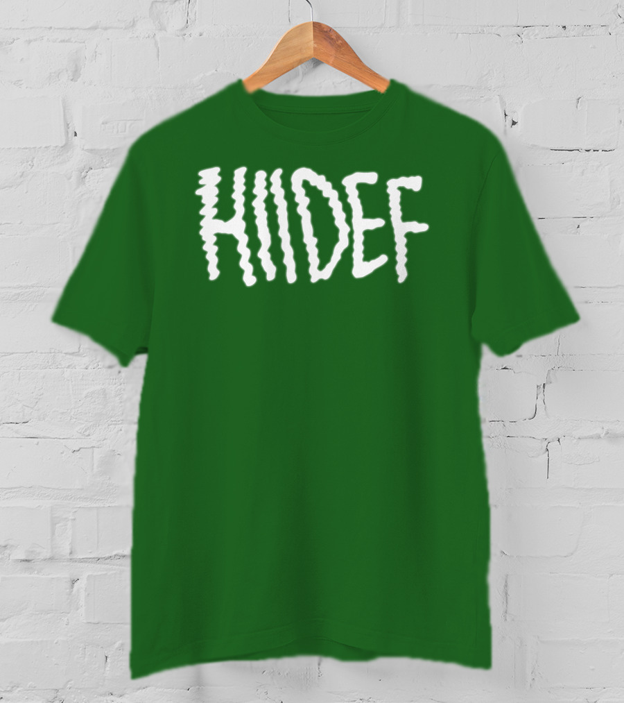 Hdi Hiidef White Text On Green Background T-Shirt