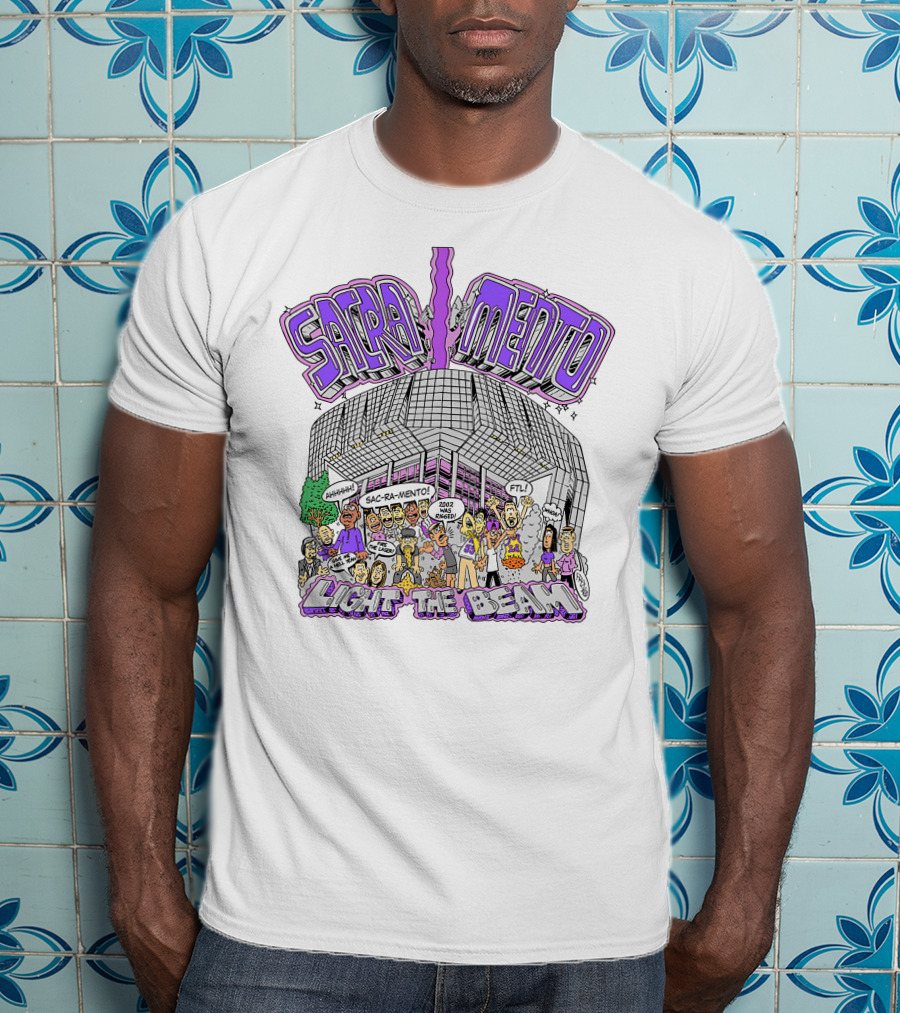 SACRA MENTO Light The Beam Midtownsac Crowd Excitement Energetic Atmosphere T-Shirt