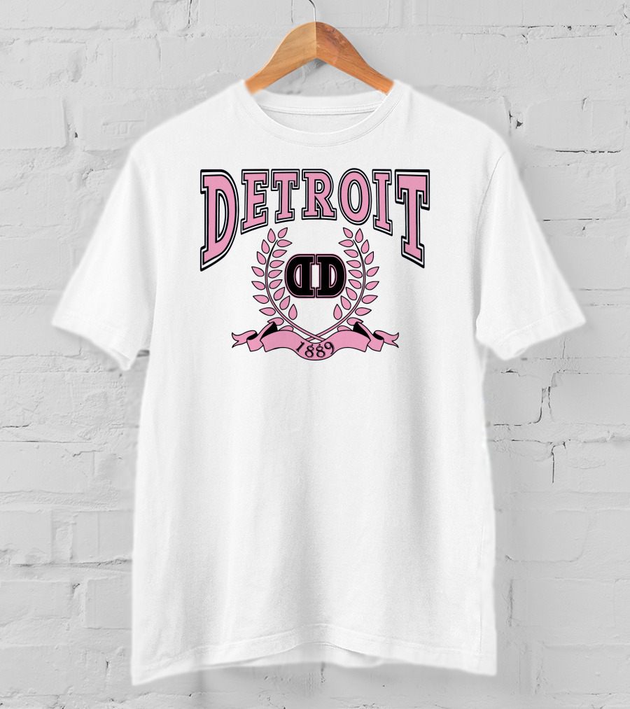 Detroit 1889 Pink Crest DD Laurel T-Shirt