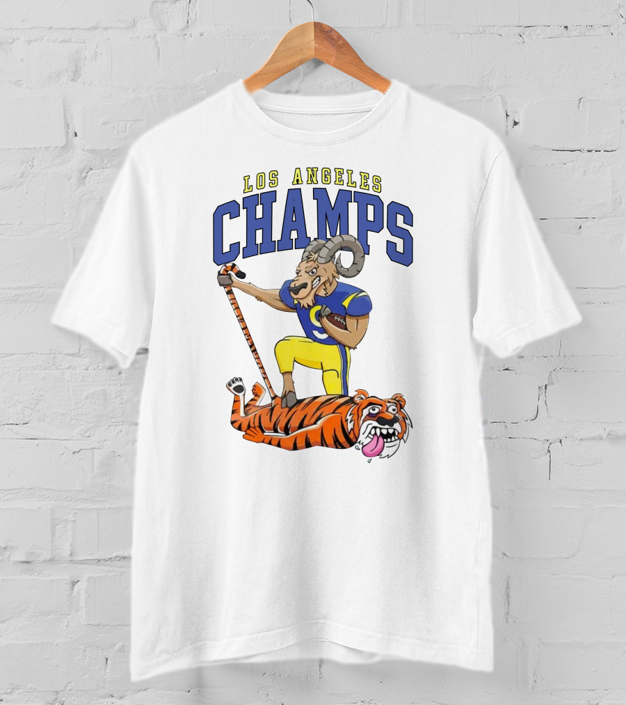 Los Angeles Champs Ram And Tiger Iconic Rivalry T-Shirt