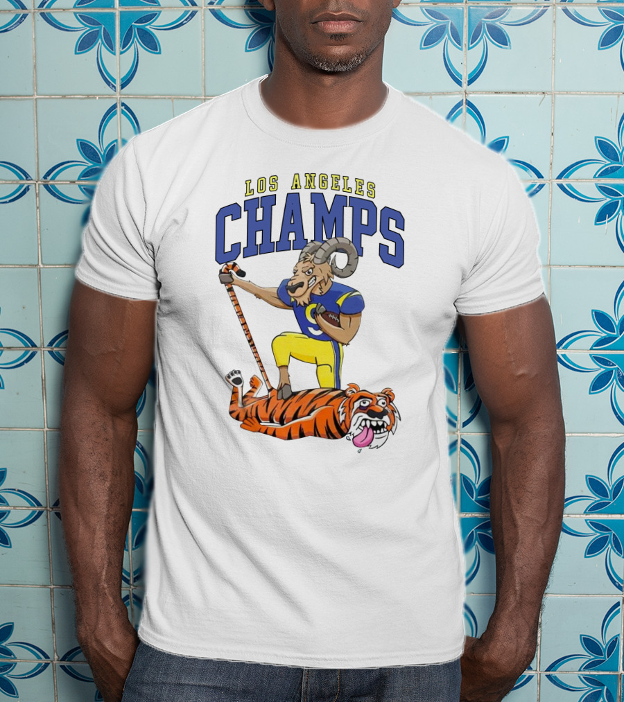 Los Angeles Champs Ram And Tiger Iconic Rivalry T-Shirt