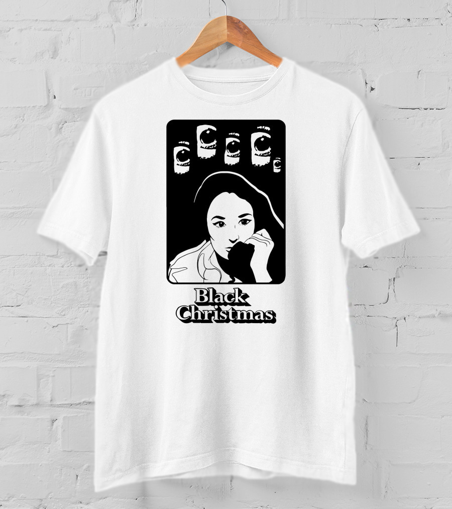 Black Christmas Woman With Multiple Eye Gaze T-Shirt