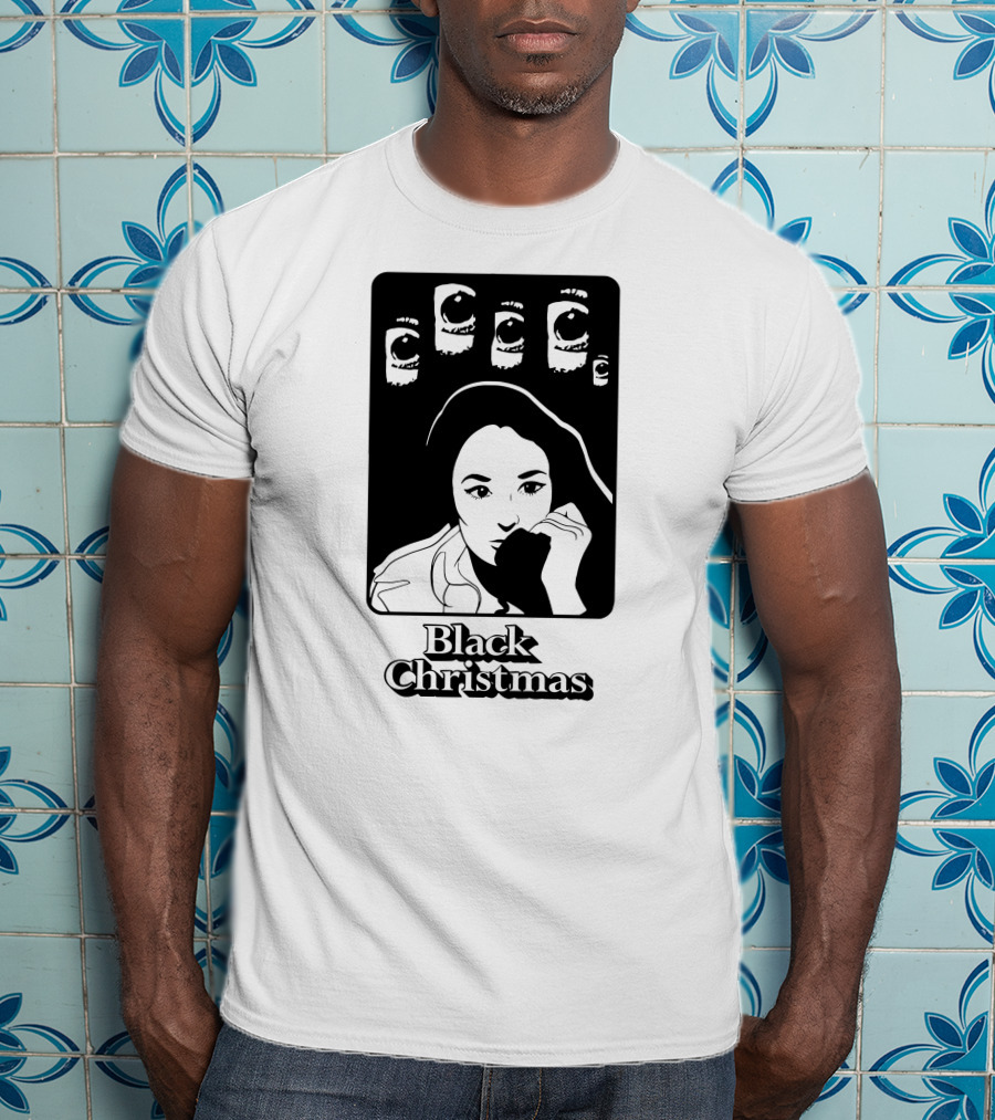 Black Christmas Woman With Multiple Eye Gaze T-Shirt