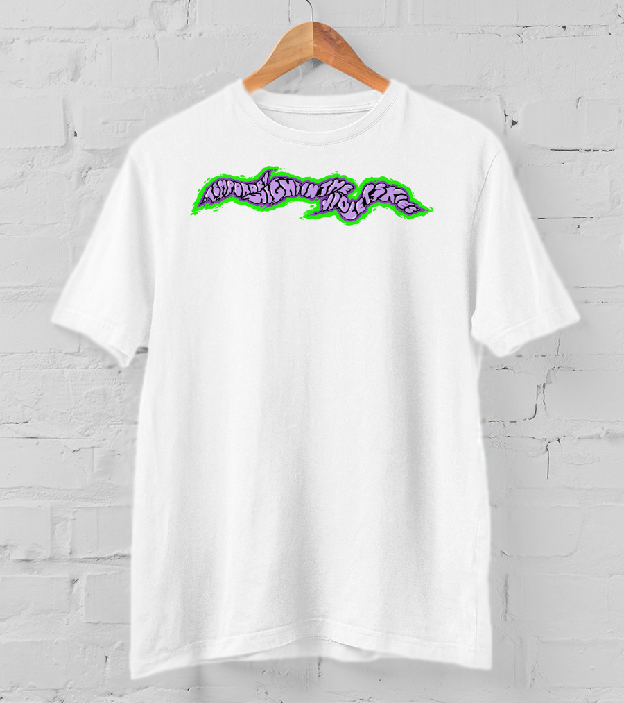 Temporary Highs In The Violet Skies Psychedelic Lettering With Green Glow T-Shirt