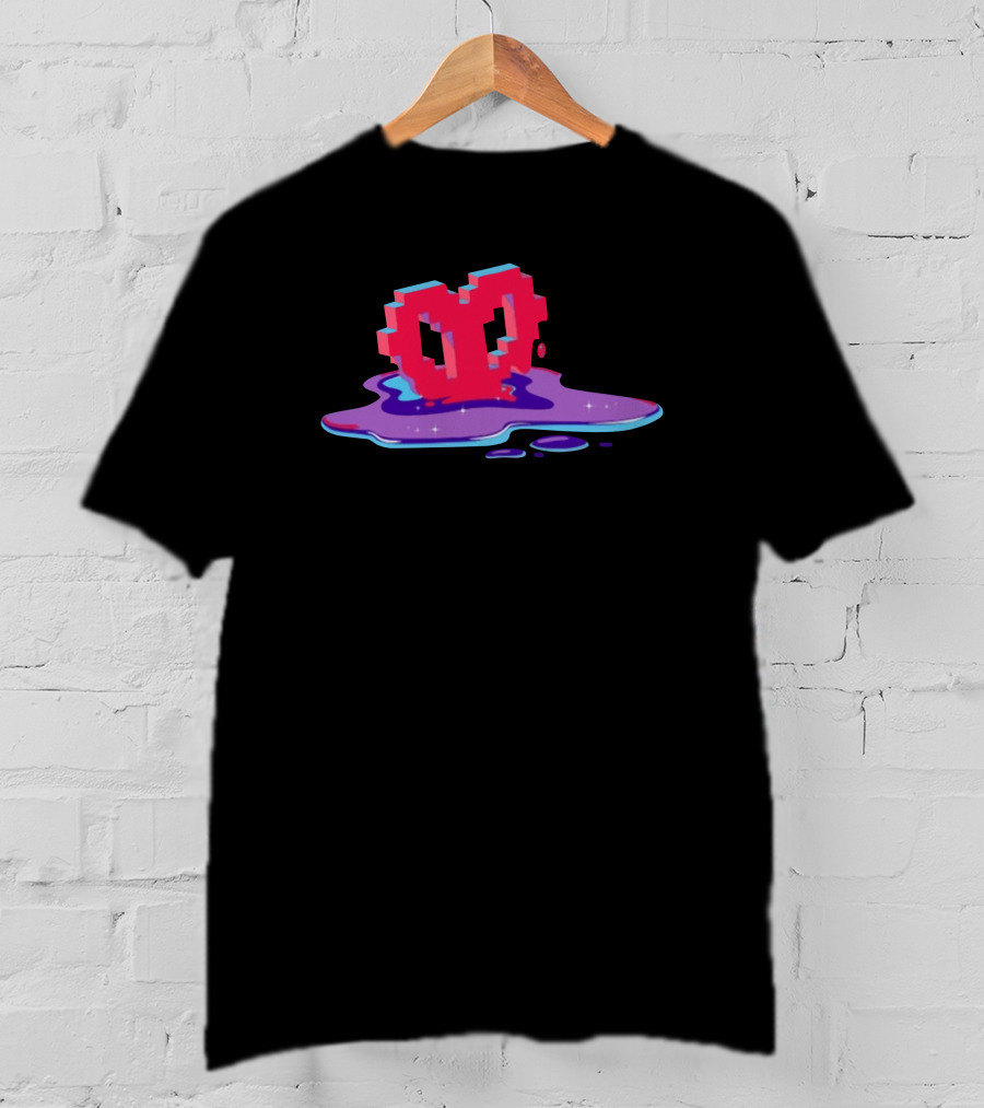 Void Heart Pixel Art Melting Pool T-Shirt