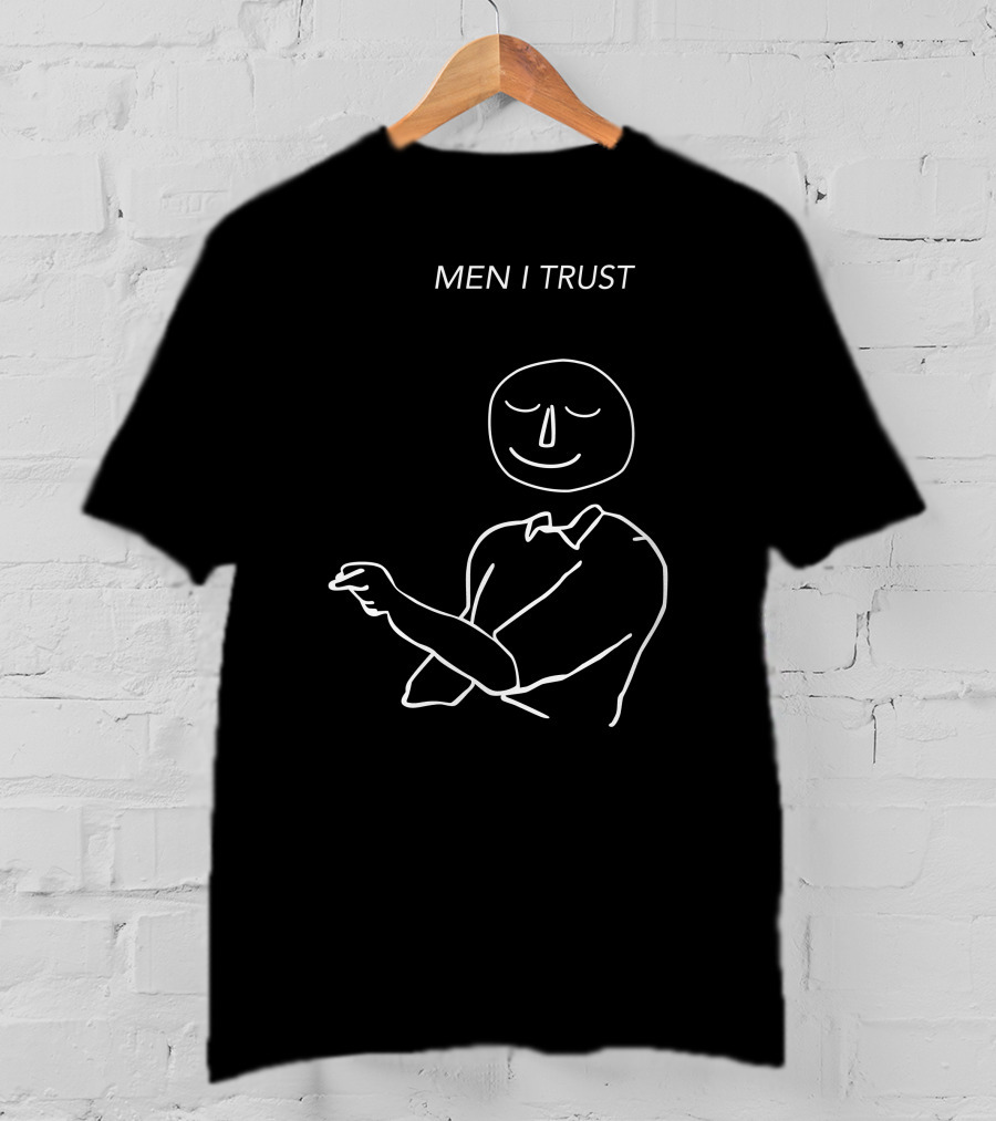 MEN I TRUST Minimalist Line Art Smile T-Shirt