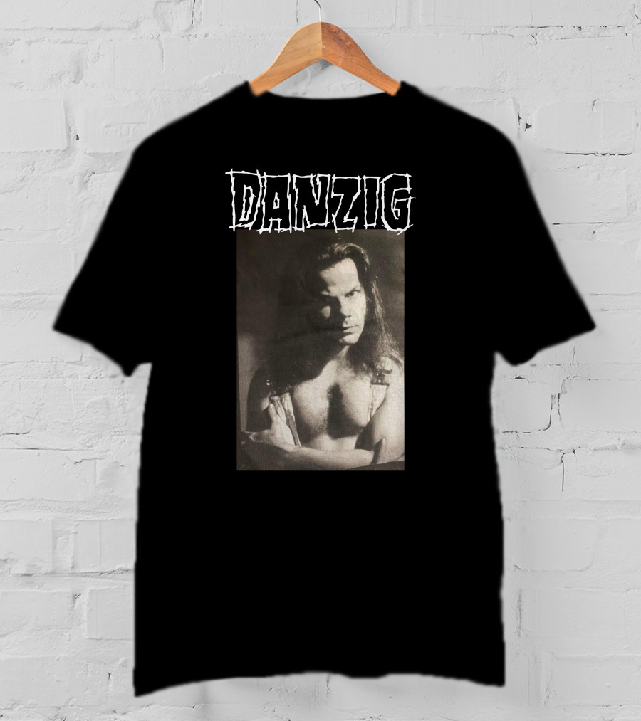 Danzig Glenn Danzig Evil Muscular Black And White Photo T-Shirt