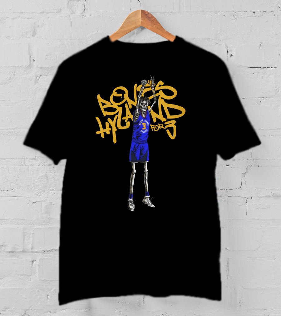 Bones Hyland For Three Bizzybones Basketball Skeleton Dunk T-Shirt