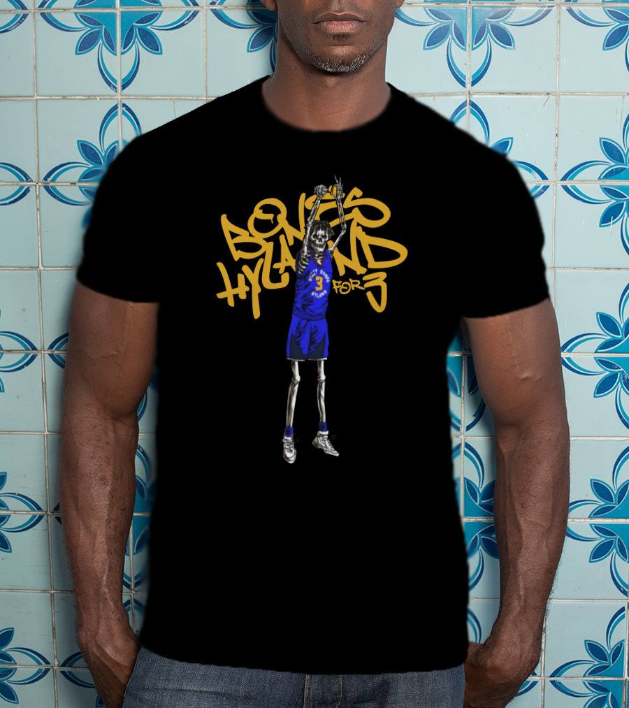 Bones Hyland For Three Bizzybones Basketball Skeleton Dunk T-Shirt