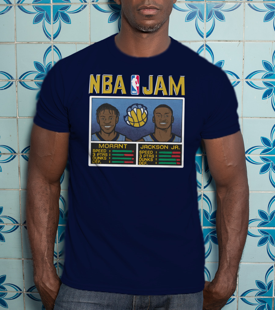 NBA Jam Morant Jackson Jr Player Stats Molly Morrison T-Shirt