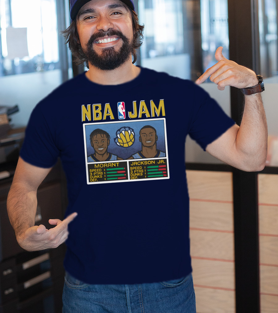 NBA Jam Morant Jackson Jr Player Stats Molly Morrison T-Shirt