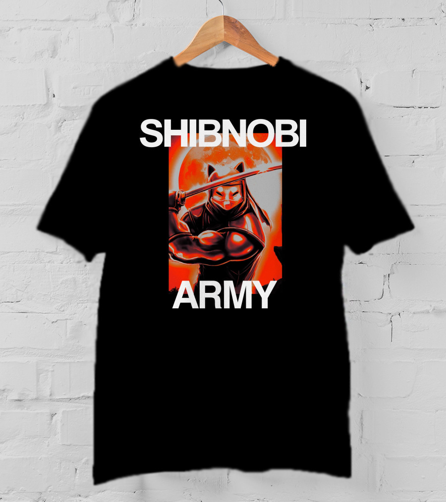 Shibnobi Army Shib Nobi Warrior Ninja Cat Moon T-Shirt