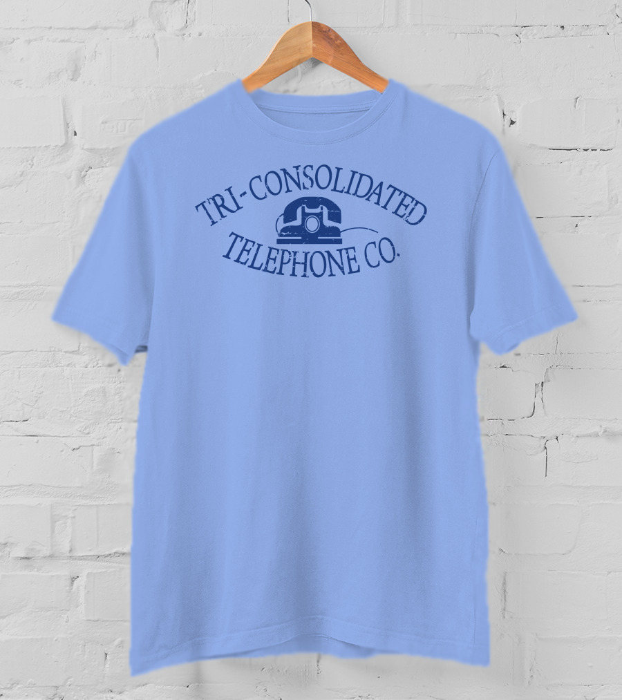 Tri-Consolidated Telephone CO Vintage Logo With Retro Telephone Image T-Shirt