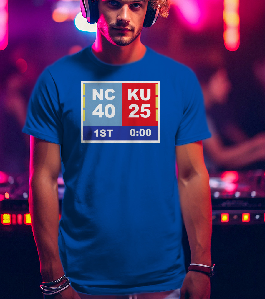 NC 40 KU 25 Scoreboard 1st Half 0:00 Classic Ks Comeback T-Shirt