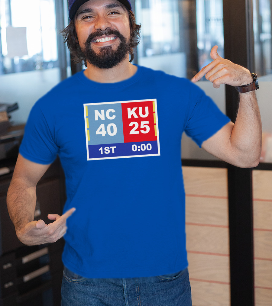 NC 40 KU 25 Scoreboard 1st Half 0:00 Classic Ks Comeback T-Shirt