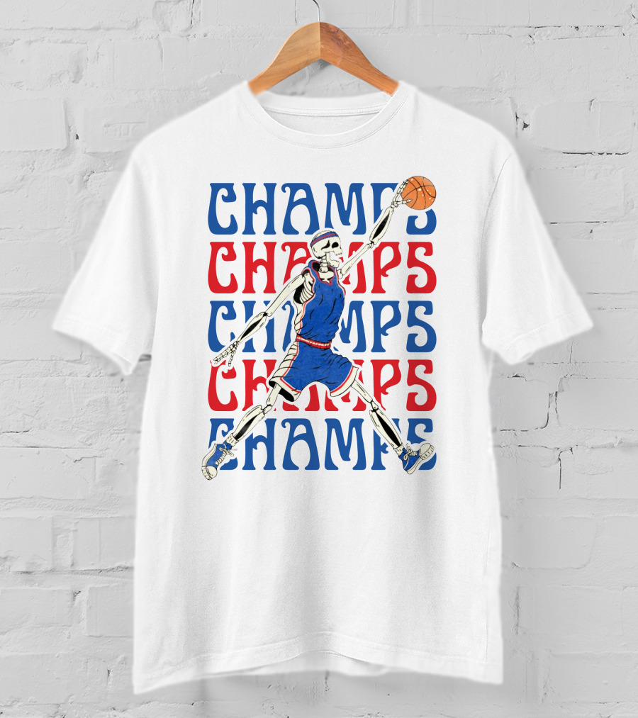 Champs Skeleton Basketball Player Art Ka Skeleton Champs T-Shirt